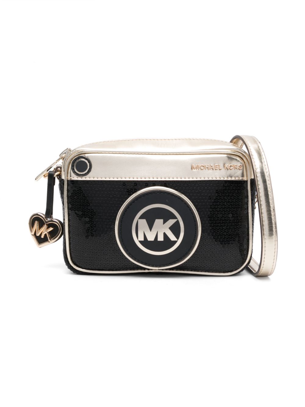 Michael Kors Kids Schultertasche im Metallic-Look - Schwarz von Michael Kors Kids