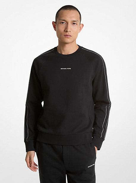 MK Sweatshirt Aus Baumwollmischgewebe Mit Logostreifen - Schwarz - Michael Kors von Michael Kors Mens