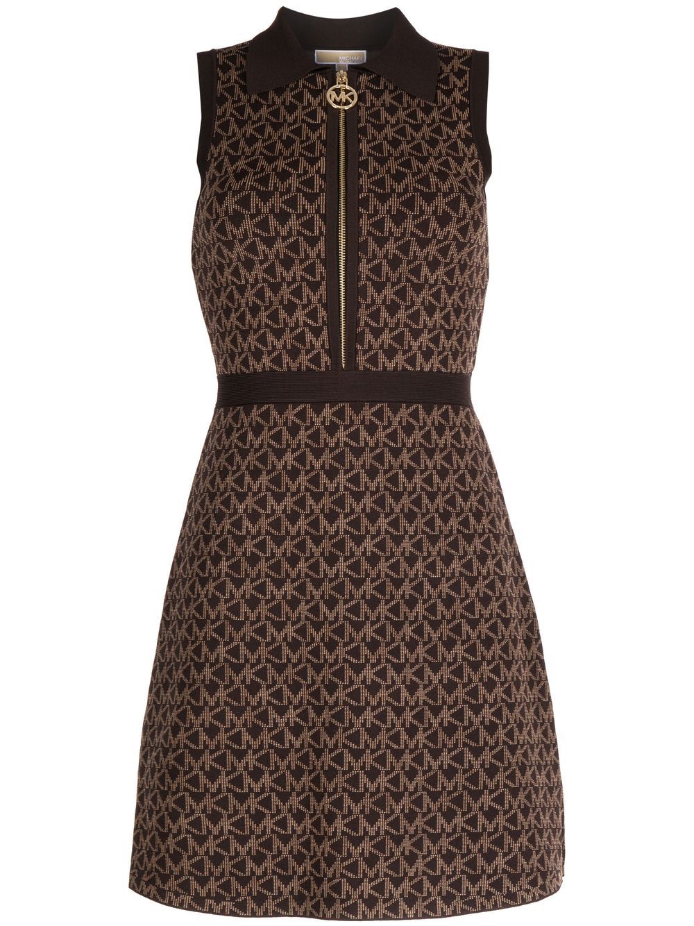 Michael Kors Intarsien-Kleid mit Monogramm - Braun von Michael Kors