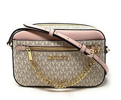 Michael Kors Jet Set East West Chain Crossbody Vanilla MK Powder Blush Pink Bundled with Michael Kors Jet Set Card Holder in Ballet von Michael Michael Kors