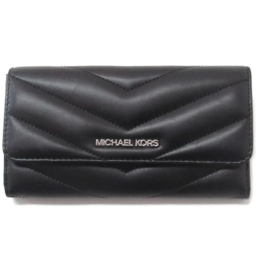 Michael Kors Jet Set Travel Large Quilted Tri-Fold Wallet, Schwarz/Silber, 35r4stvf9v von Michael Kors