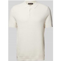 Michael Kors Regular Fit Poloshirt mit Strukturmuster Modell 'TUCK STRIPE' in Weiss, Größe L von Michael Kors