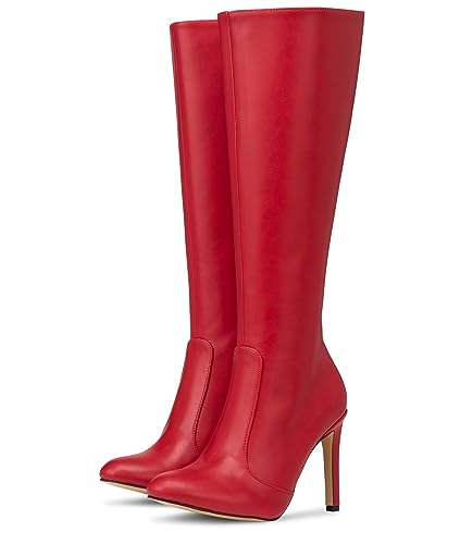 Michael Soul Donna - Klassische Stiletto Stiefel in rot matt Schuhgröße EUR 38 von Michael Soul