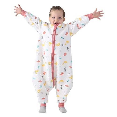 Miipat Baby Schlafstrampler Unisex Kleinkind Schlafanzüge Langarm Frühling und Herbst Kleinkind Schläf Kleidung für Jungen und Mädchen Rosa 90 3-4 Jahre von Miipat