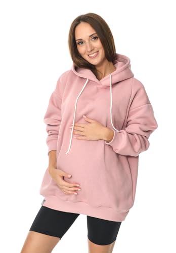 MijaCulture Umstandsmode Oversize 2in1 Stillpullover & Umstandspullover Stilltop Stillpulli Naomi M016 (DE/NL/SE/PL, Alphanumerisch, S, M, Regular, Regular, Rosa) von MijaCulture