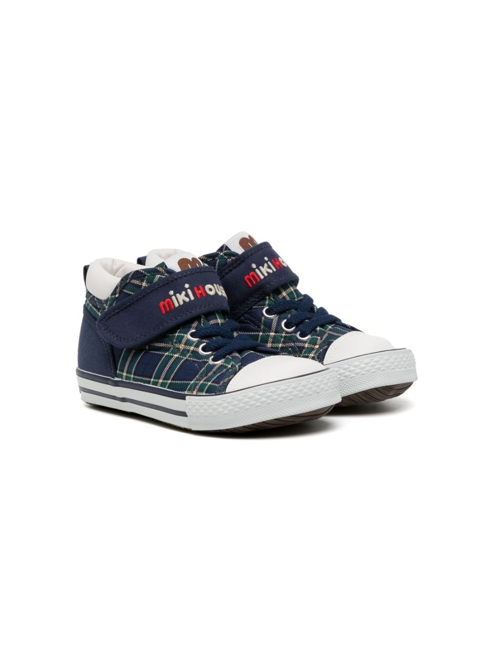 Miki House Karierte Sneakers mit Klettverschluss - Blau von Miki House