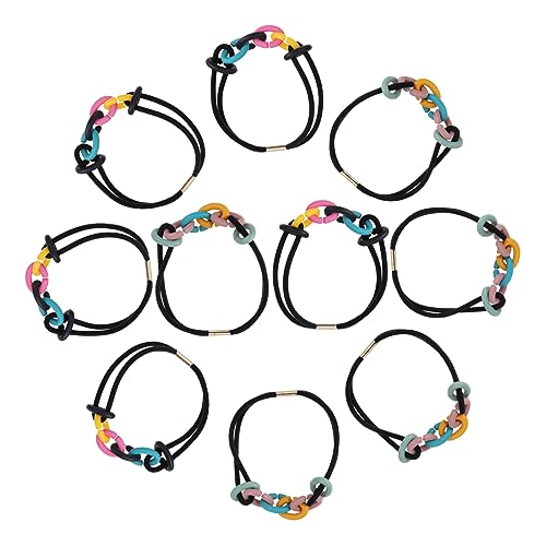 Mikinona 10 Stk Haarring Haarseile Haar-Bungee ring armband Gummibänder Haargummi Haarband für Mädchen Haarschmuck doppelter Zweck Halter Haare binden Gummiband Fräulein Stirnband Nylon von Mikinona