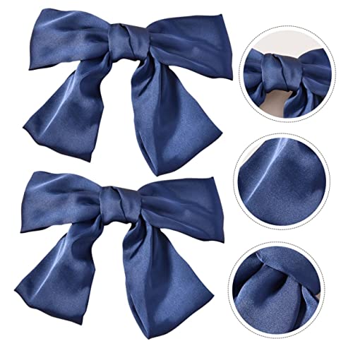 Mikinona 2st Schleife Haarnadel Haarspange Mit Schleife Pferdeschwanz-haarschleifen Haarspangen Für Damen Bowknot-haarnadel Schleifenspangen Blau Schmücken Fräulein Krawatte Die Seide von Mikinona