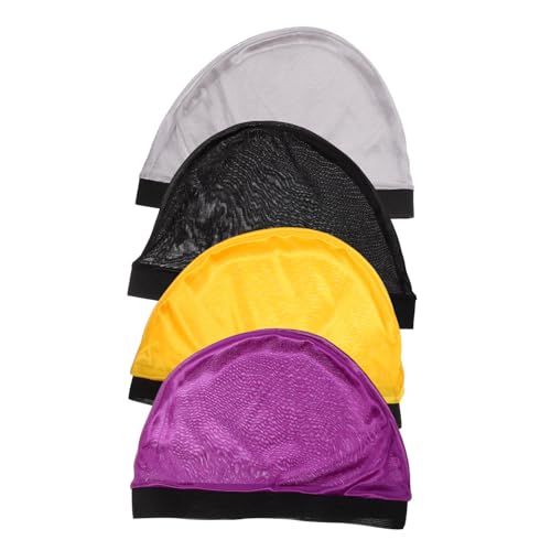 Mikinona 2 Sets Elastische Wellenkappen Unisex Seidige Wellenkappen Hüte Bunte Perücken Kuppelkappe Perücke 4 Stück Mikinona 2 Sets Elastische Wellenkappen Unisex Seidige Wellenkappen Hüte Bunte Perücken Kuppelkappe Perücke 4 Stück von Mikinona