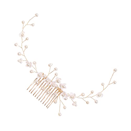 Mikinona Braut Haarkamm hochzeitshaar schmuck wedding hair accessories Haarschmuck für die Hochzeit Hochzeitshaarband Tiara hochzeitsdeko Perlenhaarkämme Perlenhaarkamm Handbuch schmücken von Mikinona