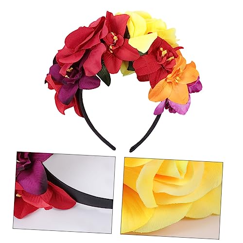 Mikinona Halloween Party Stirnband Halloween Haarband Mode Stirnband Haar Accessoires Halloween Kopfschmuck Damen Stirnband Rosen Blumen Haarband Halloween Haarband von Mikinona