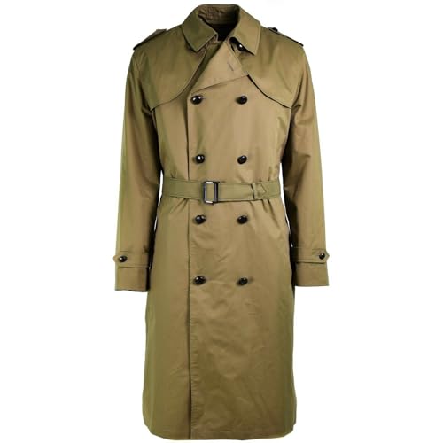 Echter niederländischer Armee-Mantel, Khaki, langer Offiziers-Trenchcoat mit Futter, khaki, Einheitsgröße Echter niederländischer Armee-Mantel, Khaki, langer Offiziers-Trenchcoat mit Futter, khaki, Einheitsgröße von Militar