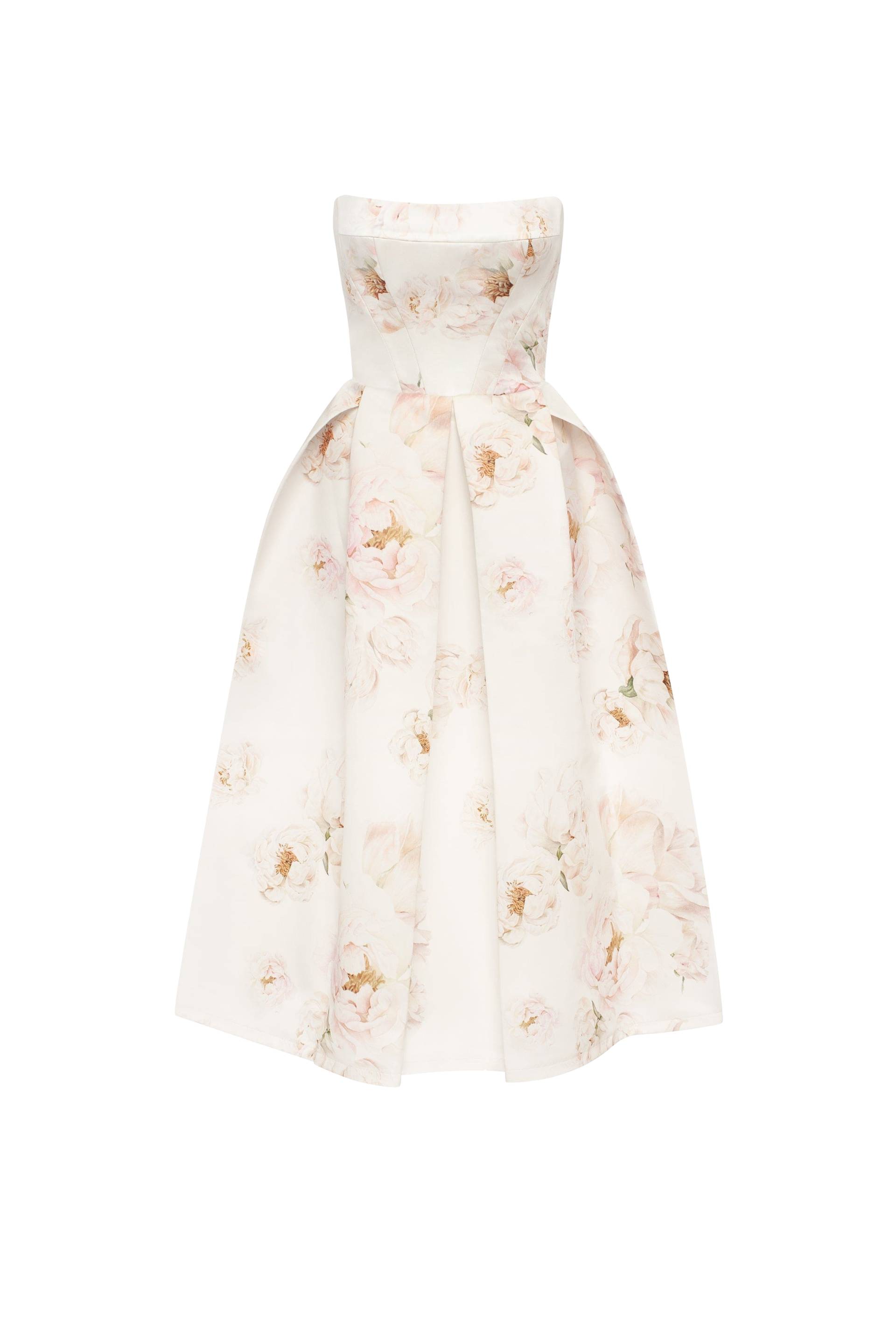 Pink peony corset midi dress, Garden of Eden von Milla