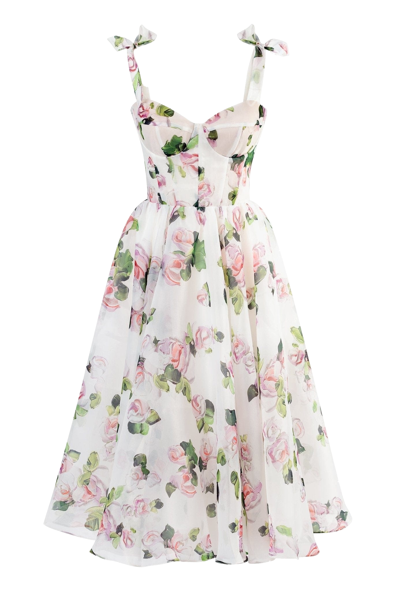 Tender floral midi tie-strap dress von Milla