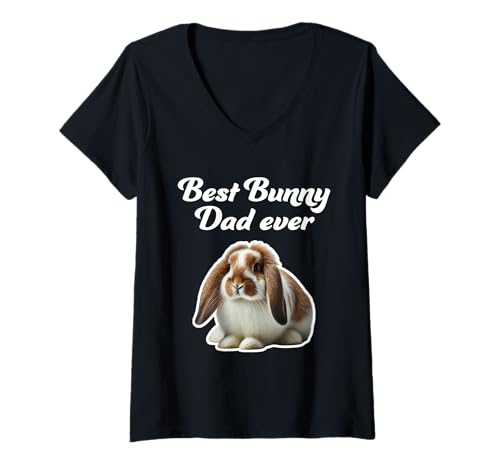Damen Best Bunny Dad Ever – Englisches Lop Rabbit T-Shirt mit V-Ausschnitt Damen Best Bunny Dad Ever – Englisches Lop Rabbit T-Shirt mit V-Ausschnitt von Miller Sye