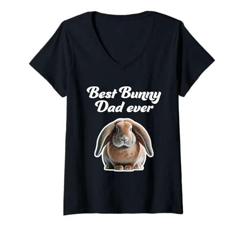Damen Best Bunny Dad Ever – Französisches Lop Rabbit T-Shirt mit V-Ausschnitt Damen Best Bunny Dad Ever – Französisches Lop Rabbit T-Shirt mit V-Ausschnitt von Miller Sye