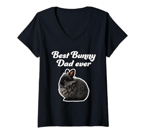 Damen Best Bunny Dad Ever – Jersey Wooly Rabbit T-Shirt mit V-Ausschnitt Damen Best Bunny Dad Ever – Jersey Wooly Rabbit T-Shirt mit V-Ausschnitt von Miller Sye