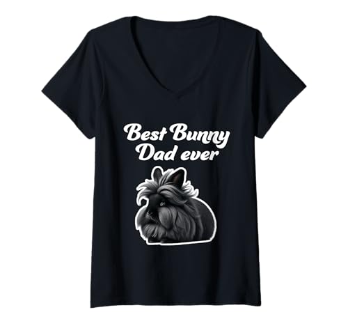 Damen Best Bunny Dad Ever - Löwenkopf Kaninchen T-Shirt mit V-Ausschnitt Damen Best Bunny Dad Ever - Löwenkopf Kaninchen T-Shirt mit V-Ausschnitt von Miller Sye