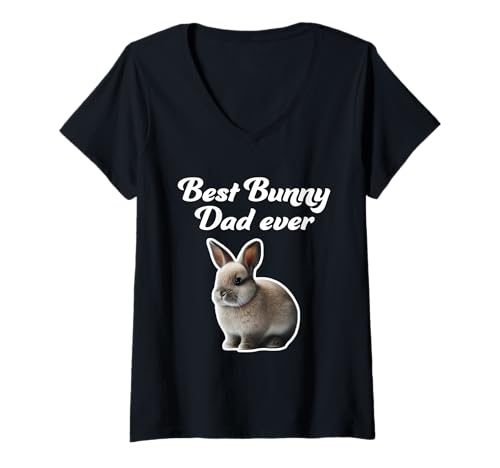 Damen Best Bunny Dad Ever - Polnisches Kaninchen T-Shirt mit V-Ausschnitt Damen Best Bunny Dad Ever - Polnisches Kaninchen T-Shirt mit V-Ausschnitt von Miller Sye