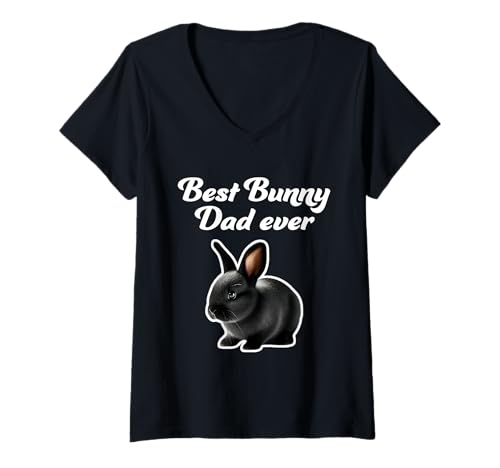 Damen Best Bunny Dad Ever - Polnisches Kaninchen T-Shirt mit V-Ausschnitt Damen Best Bunny Dad Ever - Polnisches Kaninchen T-Shirt mit V-Ausschnitt von Miller Sye