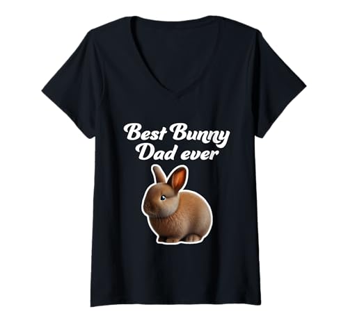 Damen Best Bunny Dad Ever - Polnisches Kaninchen T-Shirt mit V-Ausschnitt Damen Best Bunny Dad Ever - Polnisches Kaninchen T-Shirt mit V-Ausschnitt von Miller Sye