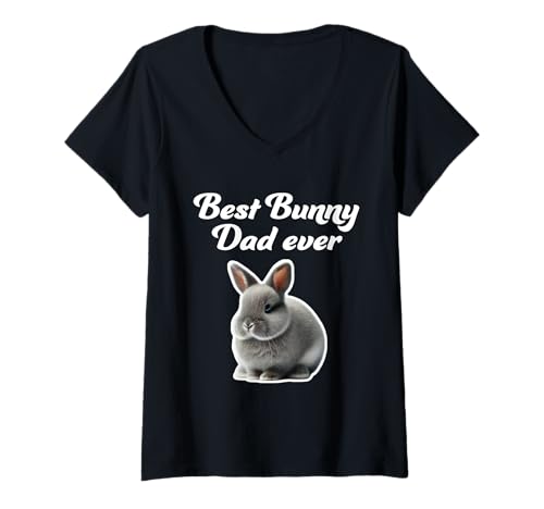 Damen Best Bunny Dad Ever - Polnisches Kaninchen T-Shirt mit V-Ausschnitt Damen Best Bunny Dad Ever - Polnisches Kaninchen T-Shirt mit V-Ausschnitt von Miller Sye