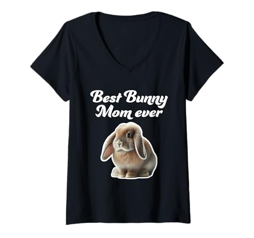 Damen Best Bunny Mom Ever - Englisches Lop Rabbit T-Shirt mit V-Ausschnitt Damen Best Bunny Mom Ever - Englisches Lop Rabbit T-Shirt mit V-Ausschnitt von Miller Sye