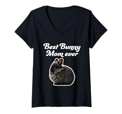 Damen Best Bunny Mom Ever – Jersey Wooly Rabbit T-Shirt mit V-Ausschnitt Damen Best Bunny Mom Ever – Jersey Wooly Rabbit T-Shirt mit V-Ausschnitt von Miller Sye
