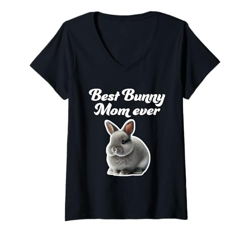 Damen Best Bunny Mom Ever - Polnisches Kaninchen T-Shirt mit V-Ausschnitt Damen Best Bunny Mom Ever - Polnisches Kaninchen T-Shirt mit V-Ausschnitt von Miller Sye