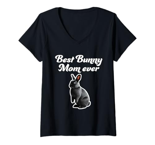 Damen Beste Bunny Mom aller Zeiten - Havana Rabbit T-Shirt mit V-Ausschnitt Damen Beste Bunny Mom aller Zeiten - Havana Rabbit T-Shirt mit V-Ausschnitt von Miller Sye