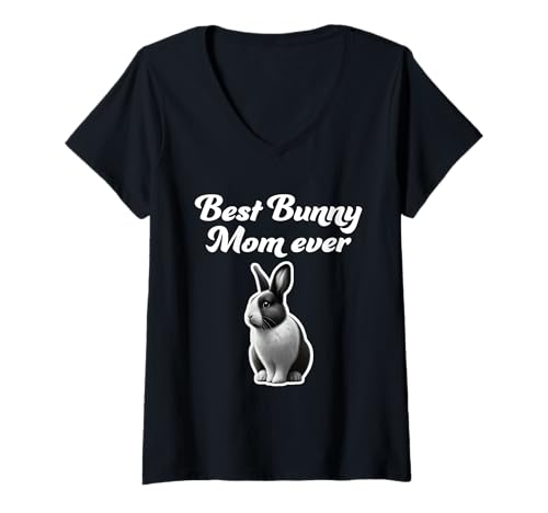 Damen Beste Bunny Mom aller Zeiten - Niederländisches Kaninchen T-Shirt mit V-Ausschnitt Damen Beste Bunny Mom aller Zeiten - Niederländisches Kaninchen T-Shirt mit V-Ausschnitt von Miller Sye