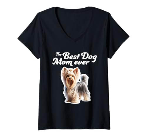 Damen Beste Hundemama aller Zeiten - Silky Terrier T-Shirt mit V-Ausschnitt Damen Beste Hundemama aller Zeiten - Silky Terrier T-Shirt mit V-Ausschnitt von Miller Sye