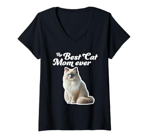 Damen Beste Katzenmutter aller Zeiten - Birman Cat T-Shirt mit V-Ausschnitt Damen Beste Katzenmutter aller Zeiten - Birman Cat T-Shirt mit V-Ausschnitt von Miller Sye