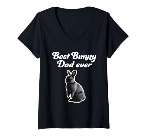 Damen Der beste Bunny Dad aller Zeiten - Havana Rabbit T-Shirt mit V-Ausschnitt Damen Der beste Bunny Dad aller Zeiten - Havana Rabbit T-Shirt mit V-Ausschnitt von Miller Sye