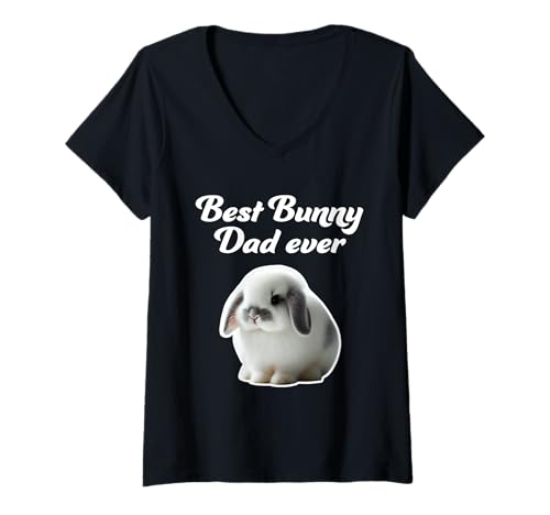 Damen Der beste Bunny-Vater aller Zeiten - Holland Lop Rabbit T-Shirt mit V-Ausschnitt Damen Der beste Bunny-Vater aller Zeiten - Holland Lop Rabbit T-Shirt mit V-Ausschnitt von Miller Sye