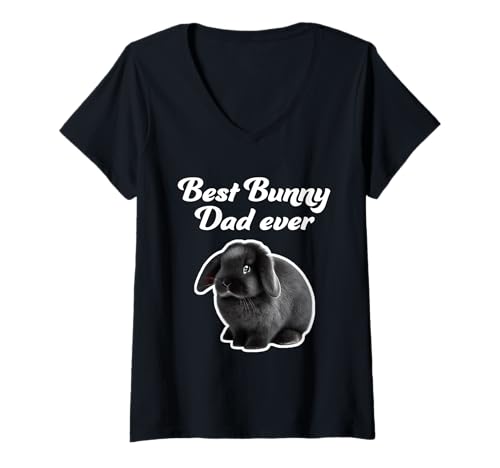 Damen Der beste Bunny-Vater aller Zeiten - Holland Lop Rabbit T-Shirt mit V-Ausschnitt Damen Der beste Bunny-Vater aller Zeiten - Holland Lop Rabbit T-Shirt mit V-Ausschnitt von Miller Sye