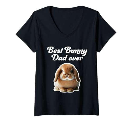 Damen Der beste Bunny-Vater aller Zeiten - Holland Lop Rabbit T-Shirt mit V-Ausschnitt Damen Der beste Bunny-Vater aller Zeiten - Holland Lop Rabbit T-Shirt mit V-Ausschnitt von Miller Sye