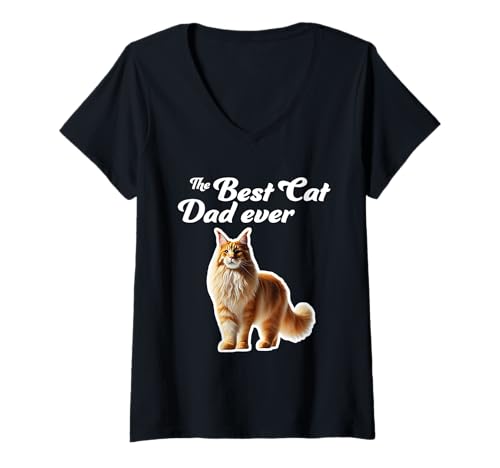 Damen Der beste Katzenvater aller Zeiten - Maine Coon Cat T-Shirt mit V-Ausschnitt Damen Der beste Katzenvater aller Zeiten - Maine Coon Cat T-Shirt mit V-Ausschnitt von Miller Sye