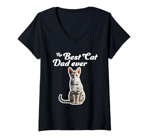 Damen Der beste Katzenvater aller Zeiten - Ocicat Cat T-Shirt mit V-Ausschnitt Damen Der beste Katzenvater aller Zeiten - Ocicat Cat T-Shirt mit V-Ausschnitt von Miller Sye