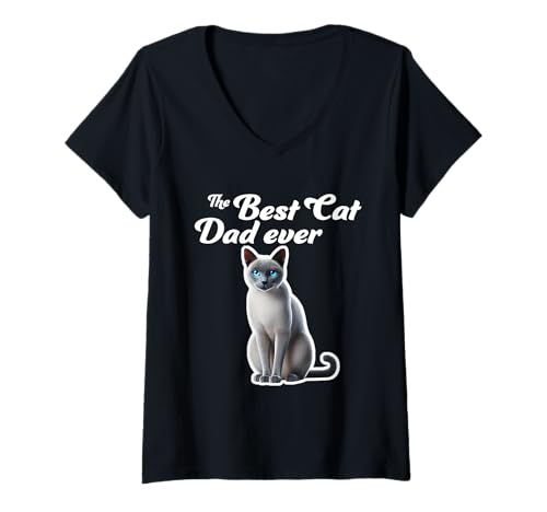 Damen Der beste Katzenvater aller Zeiten - Tonkinese Cat T-Shirt mit V-Ausschnitt Damen Der beste Katzenvater aller Zeiten - Tonkinese Cat T-Shirt mit V-Ausschnitt von Miller Sye