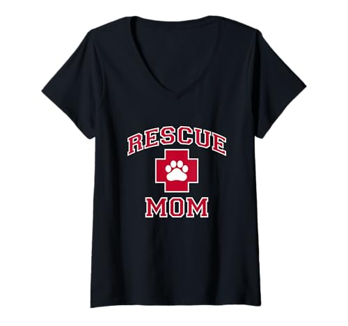 Damen Rescue Mom – Rettungshunde oder Katzenliebhaber T-Shirt mit V-Ausschnitt Damen Rescue Mom – Rettungshunde oder Katzenliebhaber T-Shirt mit V-Ausschnitt von Miller Sye