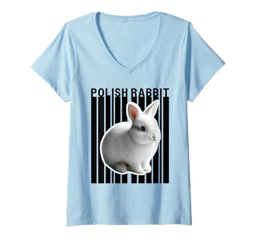 Damen Süßes Häschen, polnischer Hasenliebhaber T-Shirt mit V-Ausschnitt Damen Süßes Häschen, polnischer Hasenliebhaber T-Shirt mit V-Ausschnitt von Miller Sye
