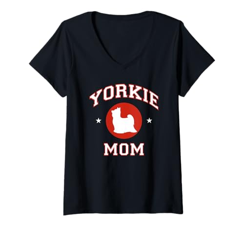 Damen Yorkshire Terrier Mama Yorkie Hund T-Shirt mit V-Ausschnitt Damen Yorkshire Terrier Mama Yorkie Hund T-Shirt mit V-Ausschnitt von Miller Sye