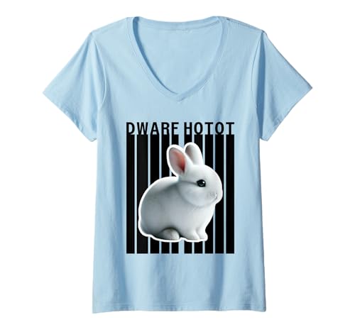 Damen Zwerg Hotot Rabbit Lovers Cute Bunny T-Shirt mit V-Ausschnitt Damen Zwerg Hotot Rabbit Lovers Cute Bunny T-Shirt mit V-Ausschnitt von Miller Sye