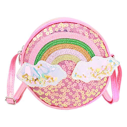 MilyaDE Mädchen Pailletten Umhängetasche Flügel Glitzer Prinzessin Mini Taschen Cross Body Schultertasche, Rosenrot von MilyaDE