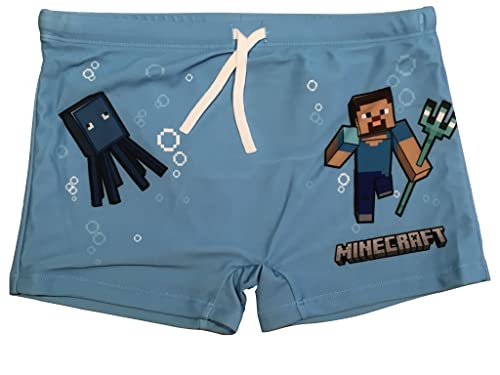 Minecraft Badehose mit elastischem Bund und Schnüren hellblau (as3, Numeric, Numeric_116, Regular) von Minecraft