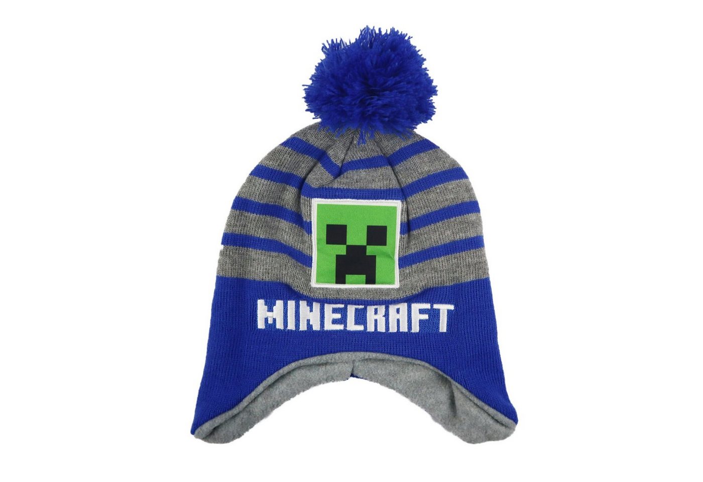 Minecraft Bommelmütze Minecraft Creeper Jungen Kinder Wintermütze Gr. 52 bis 54 von Minecraft