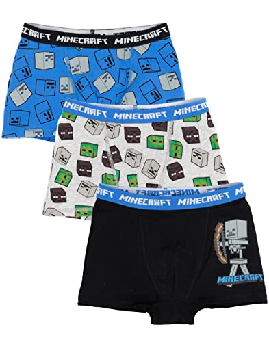 Minecraft Boxer Shorts Jungs 3 Multi Pack Kinder Teenager Creeper Unterwäsche 7-8 Jahre von Minecraft