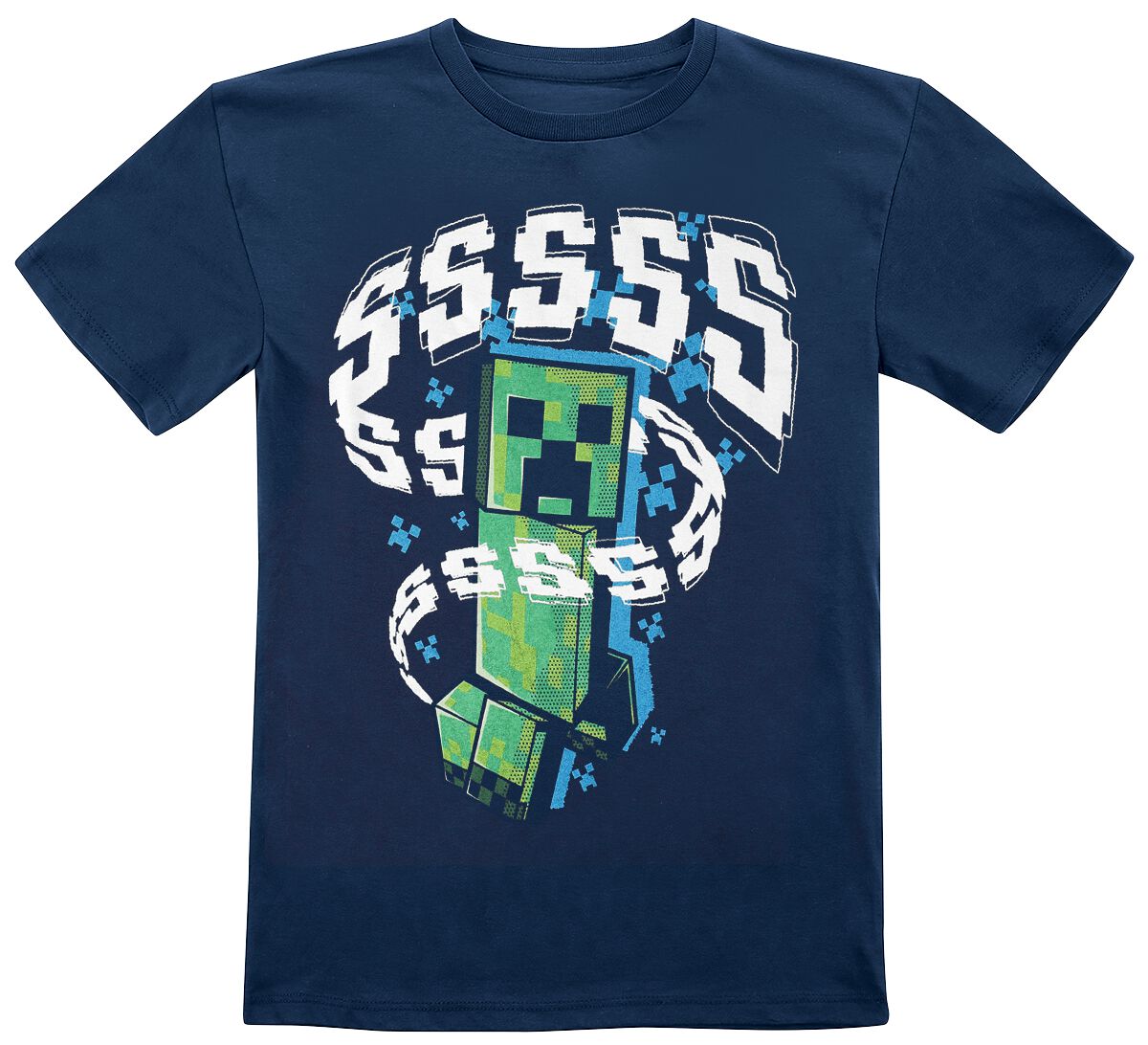 Minecraft - Gaming T-Shirt für Kleinkinder - Kids - Creeper - für Mädchen & Jungen - dunkelblau von Minecraft