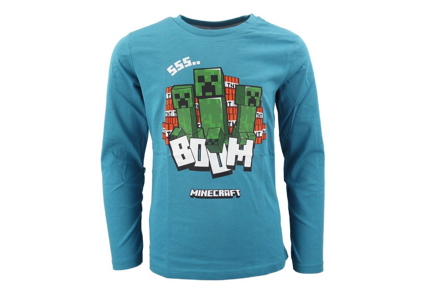 Minecraft Langarmshirt Minecraft Creeper Jungen Kinder Shirt Gr. 116 bis 152, 100% Baumwolle von Minecraft